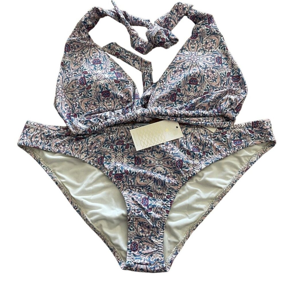 Eberjey Bikini Size Large L Marimar Lennon Triangular Halter Top Swim Set Boho